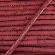 Cordone in sughero cucitura visibile 3 mm Lampone x 50cm