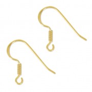 Ganci per orecchini mm.16 Argento 925 dorato con oro fino x2|raw }}