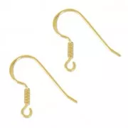 Ganci per orecchini mm.16 Argento 925 dorato con oro fino x2
