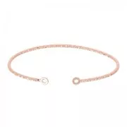 Bracciale jonc diamantato 2 anelli 47x56 mm Placcato Oro Rosa 3 microns x1