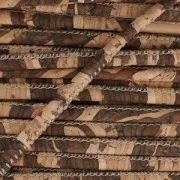 Cordone in sughero cucitura visibile 3 mm Naturale/Marrone scuro x 50cm