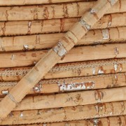 Cordone in sughero cucitura visibile metallizzato 4 mm Naturale/Argentato x 50cm