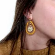 Cordone in sughero cucitura visibile metallizzato 4 mm Naturale/Argentato x 50cm