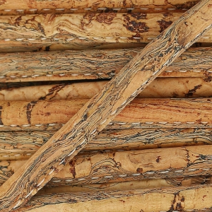 Cordone in sughero cucitura visibile motivo marmoreo 4 mm Naturale x 50cm