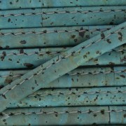 Laccetto in sughero ripiegato cucitura visibile 6 mm Blu grigio x 50cm