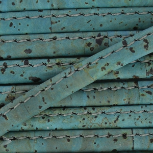 Laccetto in sughero ripiegato cucitura visibile 6 mm Blu grigio x 50cm