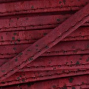Laccetto in sughero ripiegato cucitura visibile 6 mm Bordeaux x 50cm|raw }}