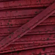 Laccetto in sughero ripiegato cucitura visibile 6 mm Bordeaux x 50cm