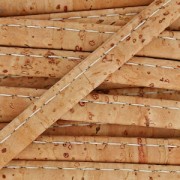 Laccetto in sughero ripiegato cucitura visibile 6 mm Naturale x 50cm|raw }}