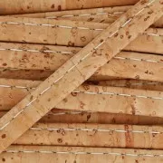Laccetto in sughero ripiegato cucitura visibile 6 mm Naturale x 50cm