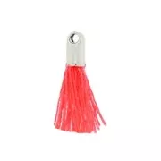 Pompon in lana 10-14 mm Coral Fluo/rodiato