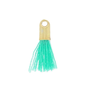 Pompon in lana 10-14 mm Green Turquoise/Dorato