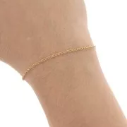 Catena doppia maglia rotonda mm.1.5 dorato con oro fino x m. 1