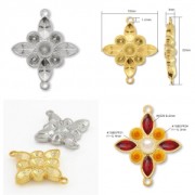 Separatore fiore per cabochons PureCrystal 1028/1088 e 4228 rodiato