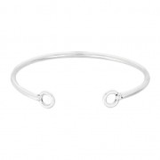 Bracciale jonc di ottone épais 2 ganci 60 mm argentato antico x1|raw }}