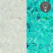 Rocaille Toho 8/0 TO8R2700 - Glow In The Dark - Crystal/Green Splash x8g