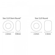 Rocaille Toho Demi Round 11/0 TO11RDR0049 - Opaque Jet x5g