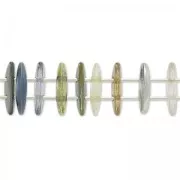 Czechmates Crescent 2 fori 3 x 10 mm Metallic Suede Blue x5g