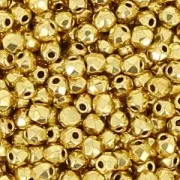 Sfaccettature vere da 2 mm - placcate in oro 24 carati x50