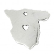 Ciondolo paese Spagna 24x20 mm Placcatura argento antico x1