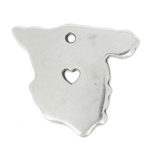 Ciondolo paese Spagna 24x20 mm Placcatura argento antico x1