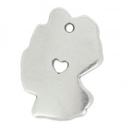 Ciondolo paese Germania 23x16 mm Placcatura argento antico x1|raw }}