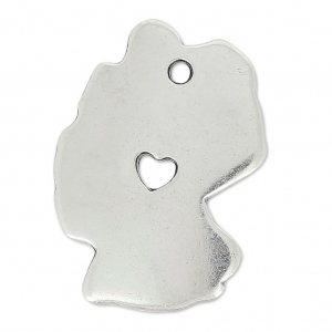 Ciondolo paese Germania 23x16 mm Placcatura argento antico x1