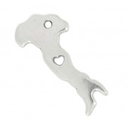 Ciondolo paese Italia 28x13 mm Placcatura argento antico x1|raw }}