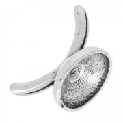 Chiusura anello supporto cabochon 1122 12 mm per cordoncini cavi 4 mm Argentato antico