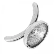 Chiusura anello supporto cabochon 1122 12 mm per cordoncini cavi 4 mm Argentato antico
