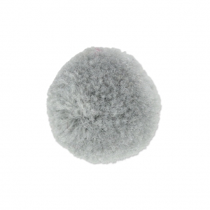 Pompon rotondo sintetico 2 cm Grigio x1