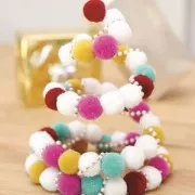 Pompon rotondo sintetico 2 cm Light Rose x1