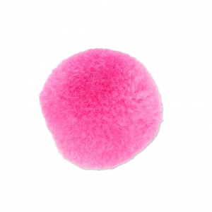 Pompon rotondo sintetico 2 cm Rosa x1