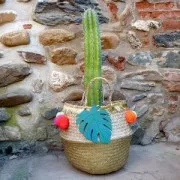 Pompon rotondo sintetico 2 cm verde  x1