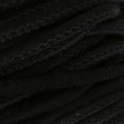 Cordone cuoio in pelle scamosciata con cucitura mm. 3 Nero x30cm