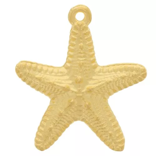 Ciondolo stella di mare 19x17 mm Dorato con oro fino x1
