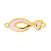 Separatore pesce smaltato 2 anelli mm.29 Rosa/dorato x1|raw }}