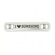 Separatore pour bracelet I love sunshine 36x7 mm Placcatura argento antico x1