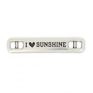 Separatore pour bracelet I love sunshine 36x7 mm Placcatura argento antico x1