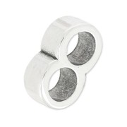 Poussoir double pour cordon 5 mm 13x8 mm Placcatura argento antico x1