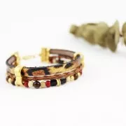 Poussoir double pour cordon 5 mm 13x8 mm Dorato con oro fino x1