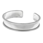 Base in ottone per bracciale Eco con bordo incurvato mm. 15 argentato x1|raw }}