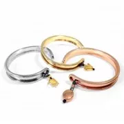 Base in ottone per bracciale Eco con bordo incurvato mm. 10 argentato x1