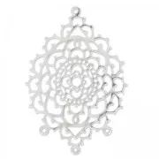 Candeliere traforato 3 anelli 53 mm argentato satinato x1