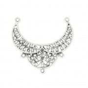 Intercalaire ajouré 3 anneaux oriental mm.31x29 Placcatura argento antico x1|raw }}