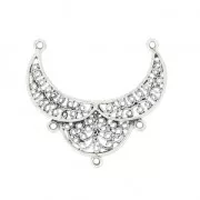 Intercalaire ajouré 3 anneaux oriental mm.31x29 Placcatura argento antico x1