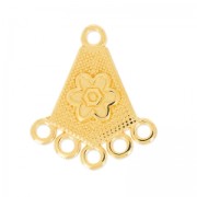 Separatori con fiori 5 anelli mm.23 Dorato con oro fino con oro fino x1|raw }}