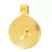 Pendente rond spirale mm.31 Dorato con oro fino x1