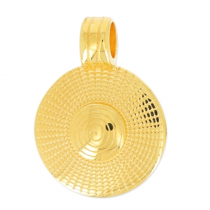 Pendente rond spirale mm.31 Dorato con oro fino x1