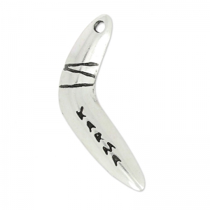 Pendente boomerang karma mm.29 Placcatura Argento Antico x1